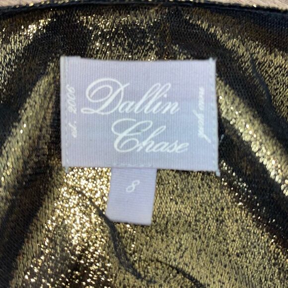 Dallin Chase Womens Shimmering Sleeveless Pleated Mini Dress Gold Size 8 - Picture 6 of 9